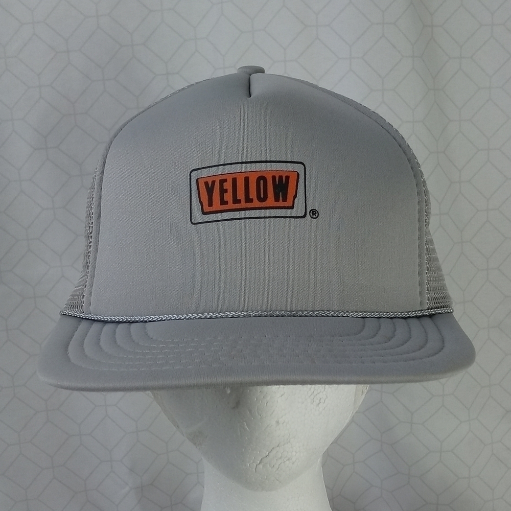 Vintage Yellow Trucking truckers grey snapback hat